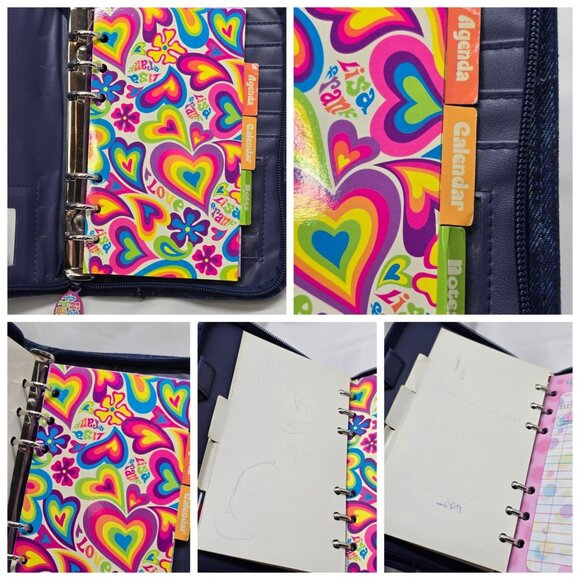 Vintage Lisa Frank Denim Full Zip Planner Wallet Purse Agenda Bag 20cm×13cm - Picture 5 of 16
